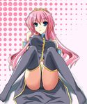  black_panties kurochima long_hair megurine_luka panties pink_hair sitting solo spread_legs thighhighs underwear vocaloid 