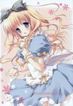  absurdres blonde_hair bow copyright_request dress highres long_hair morinaga_korune purple_eyes solo 