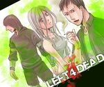  2boys cigarette hood hoodie humanization hunter_(left4dead) left_4_dead long_hair lowres multiple_boys shibuki_oroshi smoke smoker_(left4dead) smoking white_hair witch_(left4dead) 