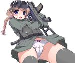  assault_rifle bad_id bad_pixiv_id blue_eyes braid brown_hair call_of_duty call_of_duty_4 g36 g36c gas_mask genderswap genderswap_(mtf) gun heckler_&amp;_koch hisakawa_chin john_mactavish military military_uniform panties rifle solo thighhighs underwear uniform weapon 