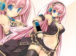  bad_id bad_pixiv_id blue_eyes bra breasts cleavage hairband kuon_itsuki lace large_breasts lingerie long_hair megurine_luka midriff navel panties pink_hair solo thighhighs underwear very_long_hair vocaloid zoom_layer 