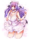  animal_ears animal_print apron cameltoe collar copyright_request cow_print horns maid momiji_mao naked_apron solo tail 