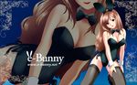  animal_ears breasts bunny_ears bunnysuit cleavage highres large_breasts lipstick long_hair looking_at_viewer makeup original ponnetsu red_eyes solo thighhighs wallpaper zoom_layer 