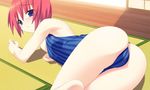  ass azel blue_eyes competition_swimsuit game_cg jpeg_artifacts kannagi_rei lying non-web_source one-piece_swimsuit red_hair short_hair solo swimsuit twinkle_crusaders twinkle_crusaders_miracle_disk 