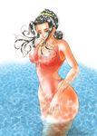  brown_hair long_hair sakura_taisen soletta_orihime swimsuit tagme water 