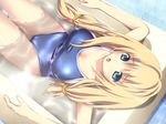  :o amilias aqua_eyes bath bathtub blonde_hair breasts cameltoe cleavage competition_school_swimsuit dutch_angle from_above game_cg hitsujimura_saki large_breasts long_hair lying one-piece_swimsuit solo swimsuit tiles twintails wet wondering_repair 