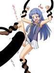  1girl :o akiyama_kenta angry arm_grab armpits arms_up bangs blue_hair blue_panties blunt_bangs blush boots censored clenched_hands directional_arrow embarrassed flat_chest gigantic_penis hair_tubes hairband hetero imminent_rape kannagi knee_boots leg_grab leg_lift legs long_hair nagi open_mouth outstretched_arms panties pantyshot penis pleated_skirt pov purple_eyes restrained scared simple_background skirt skirt_lift solo_focus spread_arms spread_legs striped striped_panties surprised suspension sweatdrop tank_top tentacles translation_request trembling underwear white_panties white_skirt 
