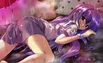  highres iriya_kana iriya_no_sora_ufo_no_natsu komatsu_eiji purple_hair rain school_uniform solo wallpaper wet 
