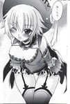  .hack//g.u. 1girl ;p artist_request bent_over blush breasts choker cleavage detached_sleeves doujinshi frills garter_straps greyscale hat lace large_breasts lowres monochrome one_eye_closed scan shino_(.hack//) short_hair skirt solo thigh_gap thighhighs tongue tongue_out zettai_ryouiki 