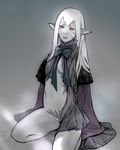  artist_request bow breasts elf elvaan facial_mark final_fantasy final_fantasy_xi long_hair medium_breasts nipples no_panties pointy_ears red_eyes solo white_hair white_skin 