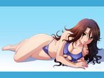  bikini breasts gundam gundam_00 highres large_breasts lying solo sumeragi_lee_noriega swimsuit tadano_akira 