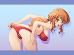  bikini breasts brown_hair christina_sierra gundam gundam_00 large_breasts ponytail solo swimsuit tadano_akira 