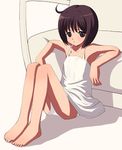  ahoge barefoot feet natori_(natorism) original panties pantyshot solo underwear 