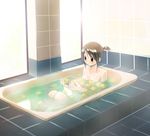  bath bathtub ikeda_jun_(mizutamari) nude original ponytail short_hair short_ponytail solo steam tiles 