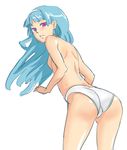  ass bangs blunt_bangs hachimitsuboi kannagi looking_back nagi panties solo topless underwear 