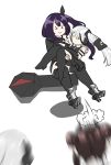  &gt;_&lt; 4girls agent_(girls_frontline) architect_(girls_frontline) artist_request blurry_foreground boots carrying chibi destroyer_(girls_frontline) gager_(girls_frontline) girls_frontline grey_hair hair_ornament hair_tubes highres jumping motion_blur multicolored_hair multiple_girls princess_carry purple_eyes purple_hair sangvis_ferri shorts side_ponytail simple_background thigh_boots thighhighs twintails two-tone_hair white_background 