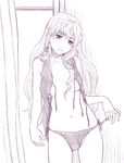  earrings hands jewelry long_hair macross macross_frontier minazuki_tsuyuha monochrome open_clothes open_shirt panties sheryl_nome shirt side-tie_panties solo underwear 