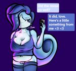  2019 anthro big_breasts breasts clothed clothing digital_media_(artwork) dittodotto fan_character female huge_breasts nintendo pok&eacute;mon pok&eacute;mon_(species) pussy reptile scalie simple_background smile sobble solo video_games 