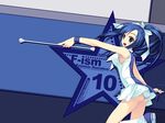  blue_eyes blue_hair blue_haired_girl_(murakami_suigun) cheerleader f-ism long_hair murakami_suigun non-web_source original panties ponytail solo twirl_baton underwear wallpaper 