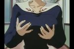  animated animated_gif breasts groping head_out_of_frame iketeru_futari indoors large_breasts lowres school_uniform self_fondle solo umemiya_yuki 