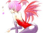  emukami head_wings leotard lilith_aensland pantyhose pink_hair red_leotard short_hair sketch solo vampire_(game) wings 