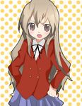  aisaka_taiga artist_request brown_eyes brown_hair long_hair oohashi_high_school_uniform school_uniform solo toradora! 