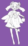  dress flower haruka_(pokemon) kan_san lowres monochrome pokemon short_hair solo wand wings 