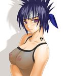  areolae artist_request breasts fishnet_top fishnets large_breasts mitarashi_anko naruto no_bra purple_hair see-through 