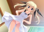  blonde_hair blue_eyes daikinzan_sasara dress game_cg long_hair non-web_source panties pantyshot rururu_to_sasara_no_sensei_oshiete solo souda_shinme twintails underwear wind wind_lift 