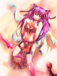  bad_id bad_pixiv_id blue_eyes bra garter_belt lingerie little_busters! long_hair panties purple_hair sakayama_shinta sasasegawa_sasami solo thighhighs underwear underwear_only 