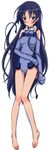  absurdres alternate_hairstyle bangs bare_shoulders barefoot blue_eyes blue_gloves blue_hair blue_leotard blush body_blush breasts dakimakura elbow_gloves feet from_above full_body gloves hair_down halterneck highres holding ichijou_eika iizuka_haruko knees_together_feet_apart leotard light_smile long_hair long_legs looking_at_viewer lying motion_slit official_art on_back parted_bangs pilot_suit ribbon scan shadow simple_background sky_girls slim_legs small_breasts smile solo thigh_gap turtleneck unzipped very_long_hair white_background zipper 