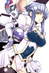  bad_id bad_pixiv_id blue_hair breasts choujuushin_gravion choujuushin_gravion_zwei covered_nipples faye_xin_lu highres kannagi_kaname large_breasts long_hair mecha solo thighhighs yellow_eyes 