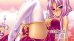  blue_eyes blush breasts cleavage hikage_eiji koihime_musou long_hair medium_breasts multiple_girls purple_hair sonken sonshoukou thighhighs 