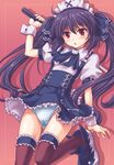  kooh long_hair maid pangya panties purple_hair red_eyes solo striped striped_panties takumi_namuchi thighhighs twintails underwear wrist_cuffs 