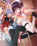  ahoge antenna_hair ass black_hair black_legwear blue_hair blush brown_eyes brown_hair chair cherry_girls glasses kasukabe_akira multiple_boys nao_(otosuki) necktie o_o one_eye_closed open_mouth otoko_no_ko otoko_no_ko_wa_meido_fuku_ga_osuki!? pantyhose pantyhose_pull red_eyes red_hair rio_(otosuki) sitting spanked spanking sweatdrop tears thighhighs tomo_(otosuki) white_legwear wince wrist_cuffs yuki_(otosuki) 