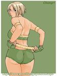  ass blonde_hair champ+ gloves midriff monster_hunter short_hair solo 