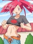  asuna_(pokemon) breasts lowres medium_breasts panties pee peeing pokemoa pokemon shirt_lift solo underboob underwear undressing wet wet_clothes wet_panties 