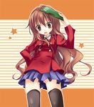  aisaka_taiga bad_id bad_pixiv_id brown_eyes brown_hair kiaki long_hair oohashi_high_school_uniform panties school_uniform solo thighhighs toradora! underwear very_long_hair 