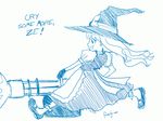  artist_request blue gatling_gun gun hat kirisame_marisa long_hair monochrome parody sketch solo team_fortress_2 the_heavy touhou weapon witch_hat ze_(phrase) 