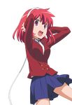  absurdres headphones highres kushieda_minori non-web_source oohashi_high_school_uniform pink_eyes red_hair school_uniform short_hair solo toradora! transparent_background vector_trace 