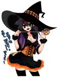  :d bad_id bad_pixiv_id black_hair breasts cleavage corset fur fur_trim genderswap genderswap_(mtf) green_eyes hat headband holding jacket large_breasts long_hair looking_at_viewer mariru open_mouth otogi_ryuuji skirt smile solo thighhighs wand witch_hat yuu-gi-ou yuu-gi-ou_duel_monsters 