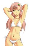  armpits bikini flat_chest hairband hayate_no_gotoku! katsura_hinagiku long_hair midriff minazuki_honoo navel pink_hair side-tie_bikini solo swimsuit yellow_eyes 