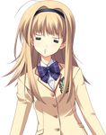  =_= ahoge animated animated_gif blazer blonde_hair bow chaos;head hairband jacket nishijou_nanami o3o ribbon school_uniform solo transparent_background 