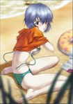  :o ass ayanami_rei back bangs barefoot beach bikini bikini_under_clothes blue_hair blurry blush breasts covering covering_breasts day depth_of_field feet flat_ass gainax_calendar hair_between_eyes innertube jpeg_artifacts leaf leaning_forward looking_at_viewer looking_back medium_breasts neon_genesis_evangelion no_pants official_art on_ground open_mouth outdoors pale_skin plaid plaid_bikini plaid_swimsuit profile red_eyes shadow shirt shirt_lift short_hair sideboob sitting soles solo spread_legs star string_bikini swimsuit swimsuit_under_clothes t-shirt toes towel undressing untied utatane_hiroyuki wariza water 