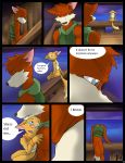  2019 bottomless canid canine clothed clothing comic female fox invalid_tag makumo male mammal markings rey_(makumo) text young 