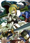  bangs blangonga blonde_hair felyne goggles hijiri khezu_(armor) monster_hunter short_hair tigrex 