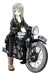  absurdres brough_superior cigarette elizabeth_f_beurling ground_vehicle highres motor_vehicle motorcycle pantyhose sab-chan smoking solo world_witches_series 
