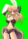  animal_ears blonde_hair breasts brown_eyes bunny_ears choker cleavage detached_sleeves fur-trimmed_sleeves fur-trimmed_waist_cape fur_trim hakoiri_nyanko highres large_breasts long_hair o-ring o-ring_choker ragnarok_online short_shorts shorts solo stalker waist_cape 