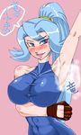  blush breasts gym_leader huge_breasts ibuki_(pokemon) kitsune-tsuki_(getter) pokemon pokemon_(game) pokemon_gsc ponytail smell solo translation_request 