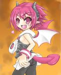  akasha bad_id bad_pixiv_id bat_wings blush breasts disgaea horns makai_senki_disgaea_3 nipple_slip nipples panties panties_under_pantyhose pantyhose pink_eyes pink_hair raspberyl sailor_collar skirt small_breasts solo striped striped_panties tail underwear white_sailor_collar wings 